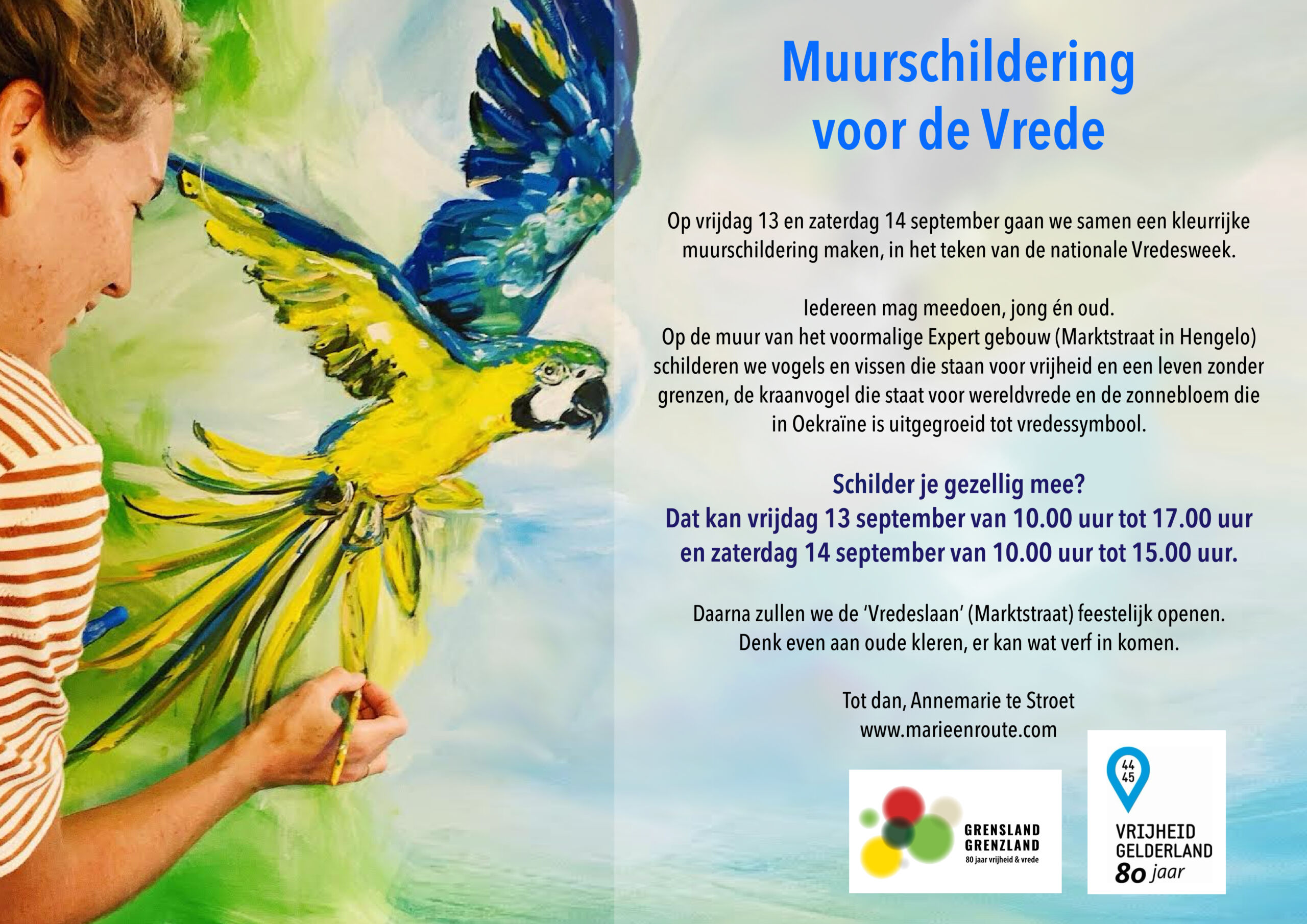 Muurschildering Vredeslaan Hengelo GLd